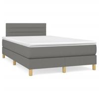 Boxspring met matras stof donkergrijs 120x190 cm - thumbnail