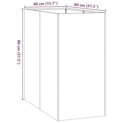 Plantenbak roestig 40x80x80 cm weervast staal