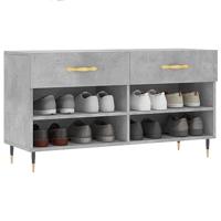 VidaXL Schoenenbank 102x35x55 cm bewerkt hout betongrijs - thumbnail