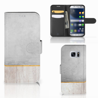 Samsung Galaxy S7 | Book Style Case | Wood Concrete Samsung Galaxy S7 | Book Style Case | Wood Concrete
