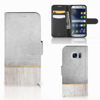 Samsung Galaxy S7 | Book Style Case | Wood Concrete - thumbnail