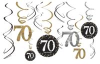 70 Jaar Hangdecoratie Swirlset Zilver/Goud - thumbnail