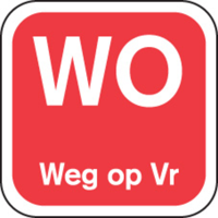 Label | WO weg op | papier | afwasbaar | 19x19mm | rood | rol à 1000 stuks - thumbnail