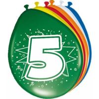 Folat BV Cijfer ballonnen 5 jaar, 8st. - thumbnail