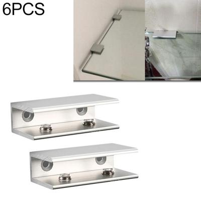 6 STKS dubbel gat aluminiumlegering glas bevestigings clip L 10mm 6 STKS dubbel gat aluminiumlegering glas bevestigings clip L 10mm