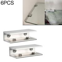 6 STKS dubbel gat aluminiumlegering glas bevestigings clip L 10mm - thumbnail