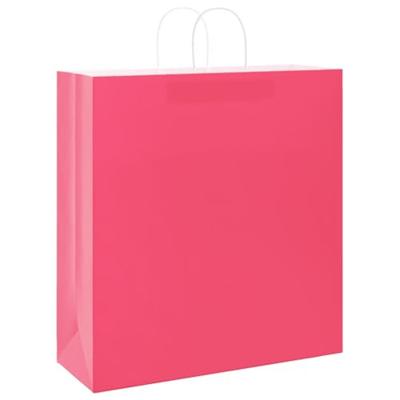 VidaXL Papieren zakken 50 st met hengsels 45x17x48 cm roze