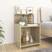 VidaXL Nachtkastjes 2 st 40x35x60 cm bewerkt hout sonoma eikenkleurig - thumbnail