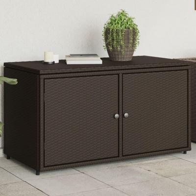 Tuinkast 110x55x60,5 cm poly rattan bruin