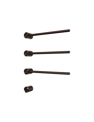 Hotbath &MORE set van 3 rails RARH50 ROUND 50 cm met separate schakelaar en inbouw element Tuscan Bronze (RARH50-3TB)