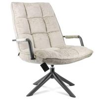 Draaifauteuil met Armleuning - Fauteuil - Beige - 70 x 80 x 100 cm - thumbnail