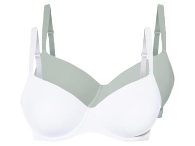 esmara 2 dames beugel-BH's (Mint/wit, 95D) esmara 2 dames beugel-BH's (Mint/wit, 95D)