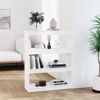 Boekenkast/kamerscherm 80x30x103,5 cm massief grenenhout wit - thumbnail