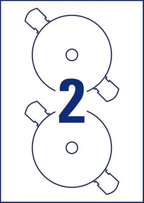 Avery-Zweckform L7676-25 CD-etiketten Ø 117 mm Papier Wit 50 stuk(s) Permanent hechtend Inkjet, Laser (zwart/wit), Laser (kleur), Kopiëren (zwart/wit),