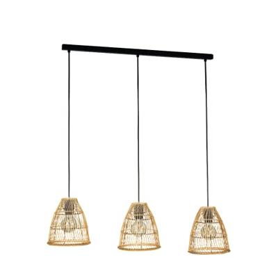 Eglo Eetkamer hanglampAyesgarth met rieten kappen - 43867