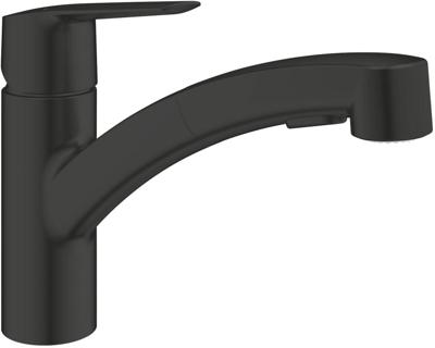 Grohe QuickFix Start keukenmengkraan met uittrekbare handdouche mat zwart Grohe QuickFix Start keukenmengkraan met uittrekbare handdouche mat zwart