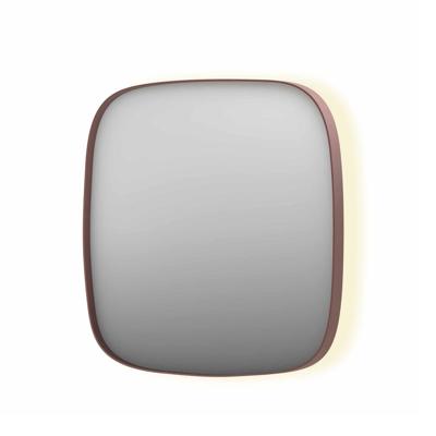 Spiegel INK SP30 100x4x100 cm incl. Indirect LED-Verlichting Rondom en Spiegelverwarming Geborsteld Koper