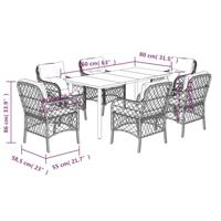 7-delige Tuinset met kussens poly rattan zwart - thumbnail