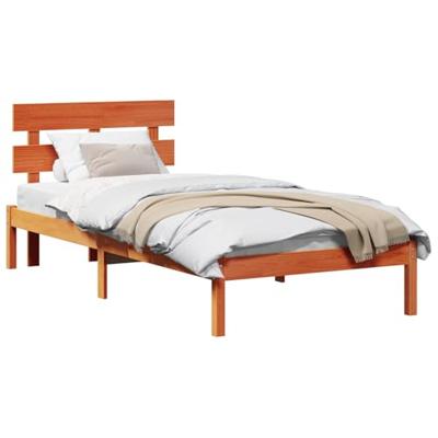 Bedframe met hoofdeinde Bruin 80 x 200 cm Massief grenenhout Bedframe met hoofdeinde Bruin 80 x 200 cm Massief grenenhout