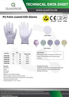 Quadrios ESD-handschoen Maat: S Polyamide, Polyurethaan - thumbnail