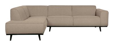 WOOOD Hoekbank 'Statement' Links, Bouclé, kleur Beige