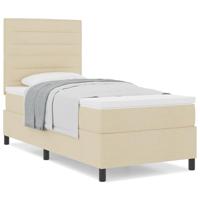 Boxspringbed met matras met hoofdeinde Crème 90 x 190 cm Stof - thumbnail