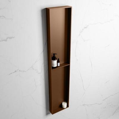 MONDIAZ EASY Nis 89,5x29,5cm in solid surface kleur Rust | Rust. 2 vakken geschikt voor in- of opbouw MONDIAZ EASY Nis 89,5x29,5cm in solid surface kleur Rust | Rust. 2 vakken geschikt voor in- of opbouw