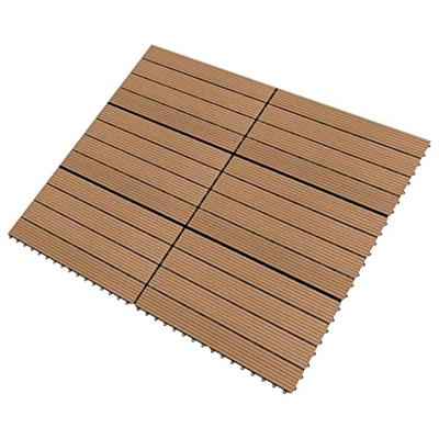VidaXL Terrastegels 6 st 60x30 cm 1,08 m² hkc bruin
