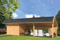 Tuindeco Bergen XL Kapschuur type 7 989x452 cm Lariks/Douglashout blank- Kapschuurdak- Onbehandeld lariks Douglas hout- Tuindeco - thumbnail