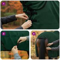 VidaXL Paardendeken volledig donkergroen polyester - thumbnail