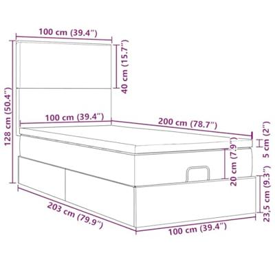 Ottoman bed met matrassen en LED's 100x200cm fluweel zwart
