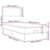 Ottoman bed met matrassen en LED's 100x200cm fluweel zwart - thumbnail