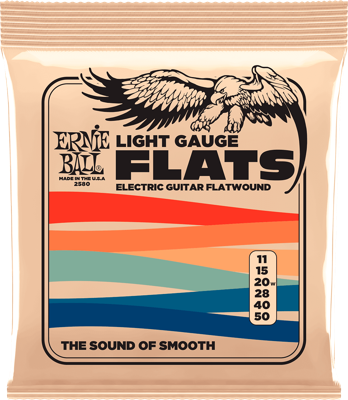 Ernie Ball 2580 Flats Light Gauge 11 - 50 flatwound snarenset voor gitaar