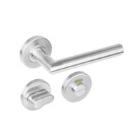 Deurkruk 1272 Rond op rond rozet staal met 7mm nok met WC 5mm RVS - thumbnail