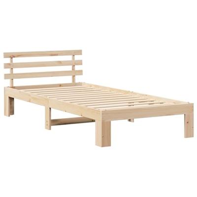 Bedframe met hoofdeinde Naturel 75 x 190 cm Massief grenenhout