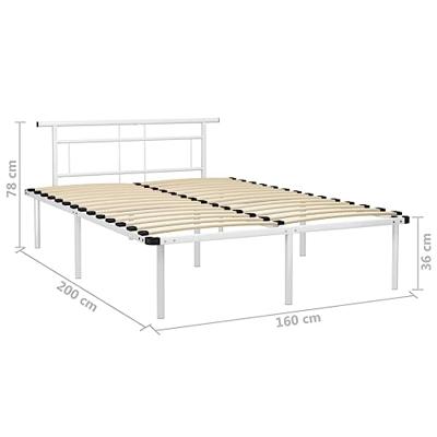 vidaXL Bedframe metaal wit 160x200 cm vidaXL Bedframe metaal wit 160x200 cm