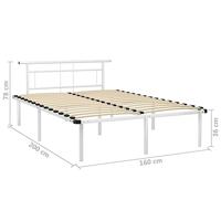 vidaXL Bedframe metaal wit 160x200 cm - thumbnail