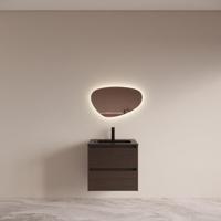 Badmeubelset BWS Riga met Asia Wastafel Zwart 60 cm Bruin Eiken - thumbnail