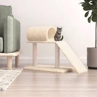 VidaXL Kattenmeubel met tunnel en ladder 55,5 cm crèmekleurig - thumbnail