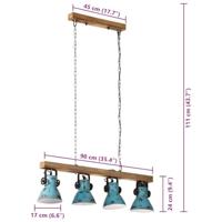 VidaXL Plafondlamp 25 w e27 90x24x111 cm verweerd blauw - thumbnail