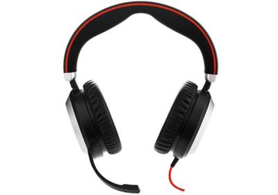 Jabra Evolve 80 MS Wired Stereo Over-Ear Headset – Microsoft Optimised Headphones With Active Noise Cancellation – USB and 3.5 mm Jack Connections – Black