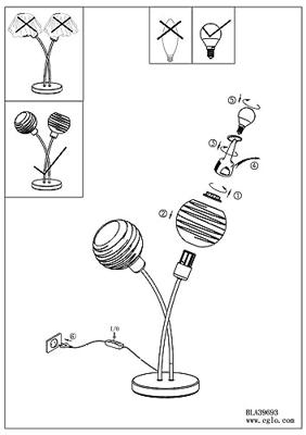 Eglo TafellampjeCreppo zwart - 39693