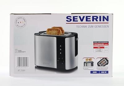 Severin AT2589 RVS Broodrooster Zwart 800W Severin AT2589 RVS Broodrooster Zwart 800W