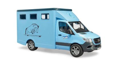 Bruder MB Sprinter dieren transport blauw met paard Bruder MB Sprinter dieren transport blauw met paard