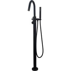 Saqu Shine vrijstaande badkraan mat zwart