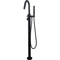 Saqu Shine vrijstaande badkraan mat zwart - thumbnail