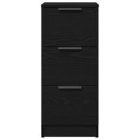 Dressoirs 2 pcs Zwart eiken 30 x 30 x 70 cm Bewerkt hout - thumbnail