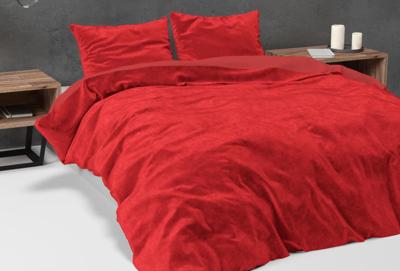 Sleeptime Velvet Uni Dekbedovertrek Rood 140 x 220 cm