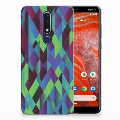Nokia 3.1 Plus TPU Hoesje Abstract Green Blue
