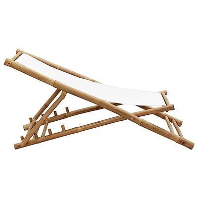 Tuinstoel bamboe en canvas